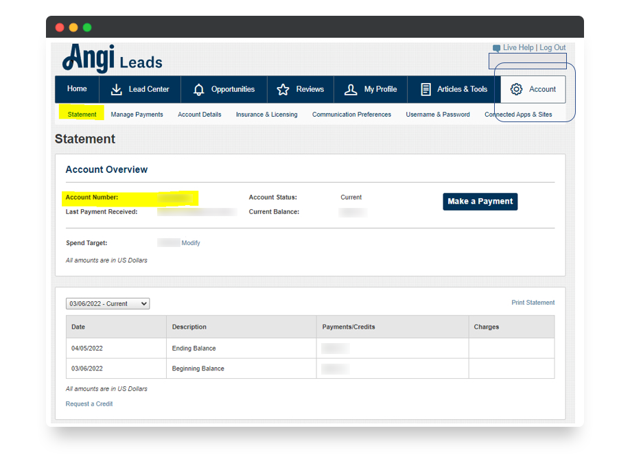 How to find your Angi Leads (HomeAdvisor Pro) ID – Workiz