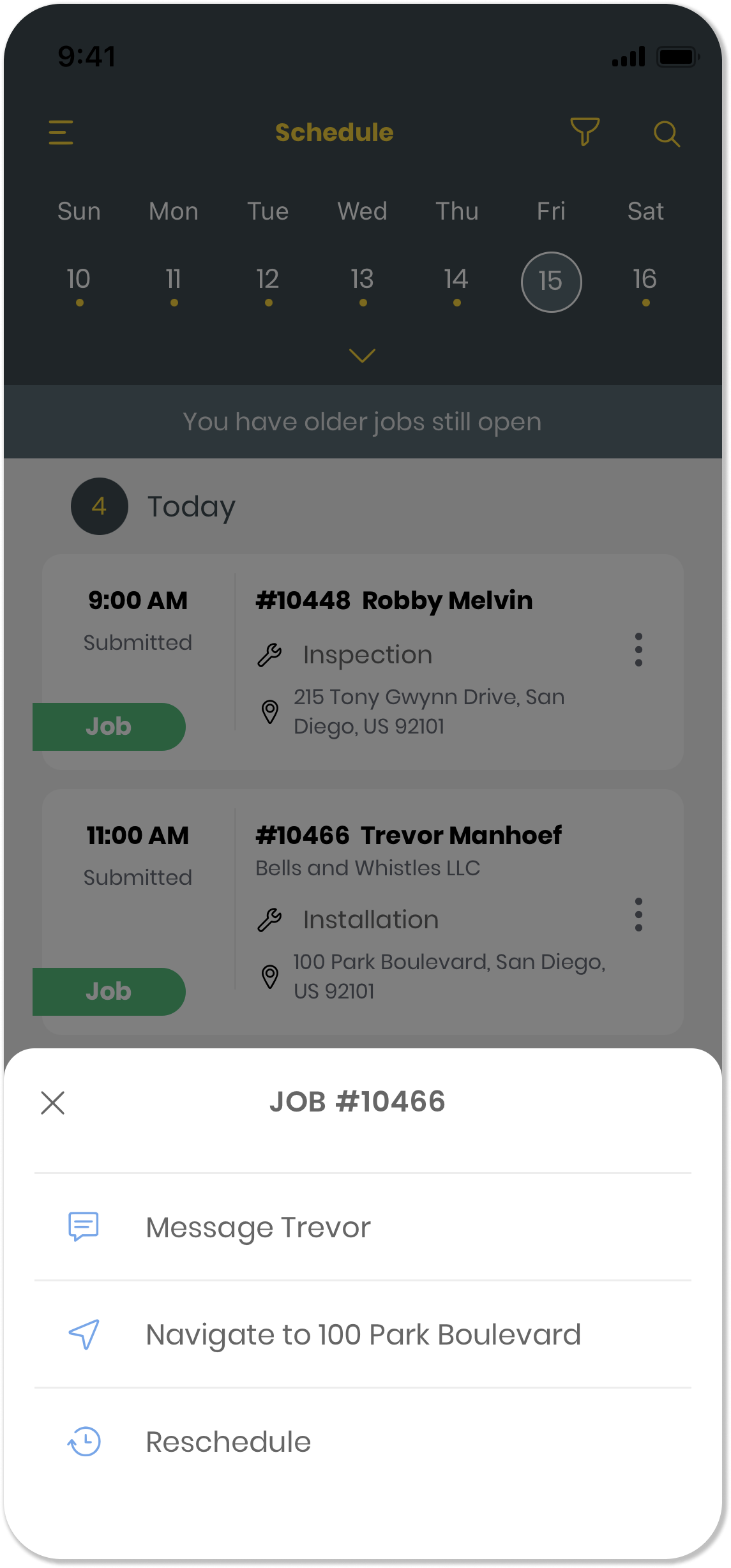 Managing your schedule on the mobile app – Workiz